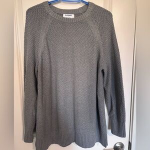 Old Navy Women's Heather Gray Crew Neck Cotton Sweater Long Line